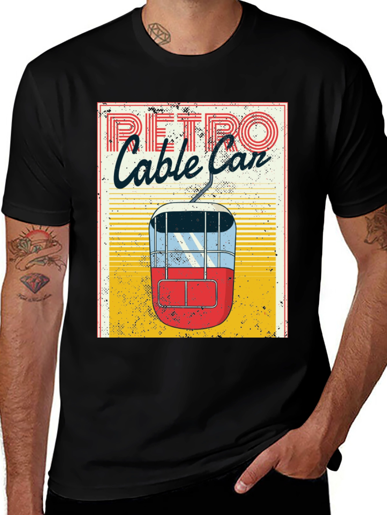 Variant 16 of Retro Cable Car Graphic Tee - Unique Design