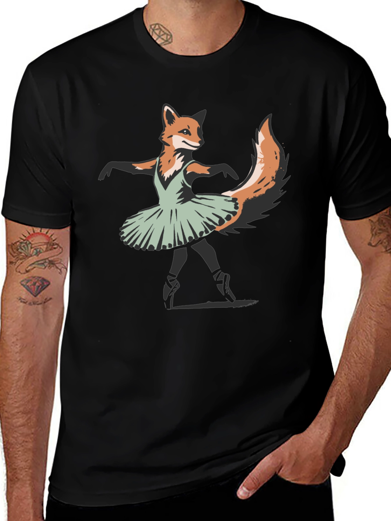 Variant 23 of Fox Ballerina T-Shirt - Unique Animal Graphic Tee