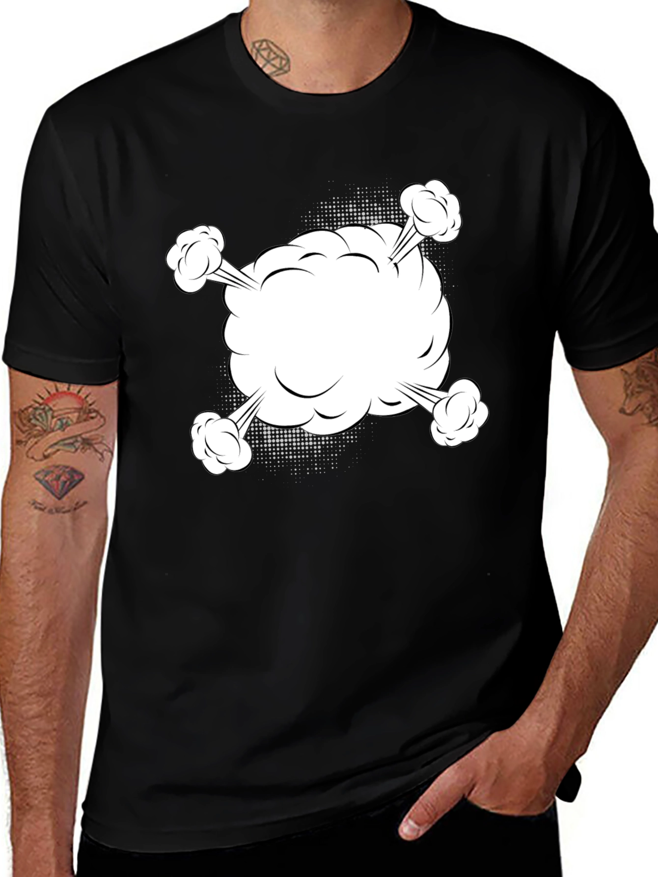 Variant 15 of Comic Cloud Graphic T-Shirt - Black