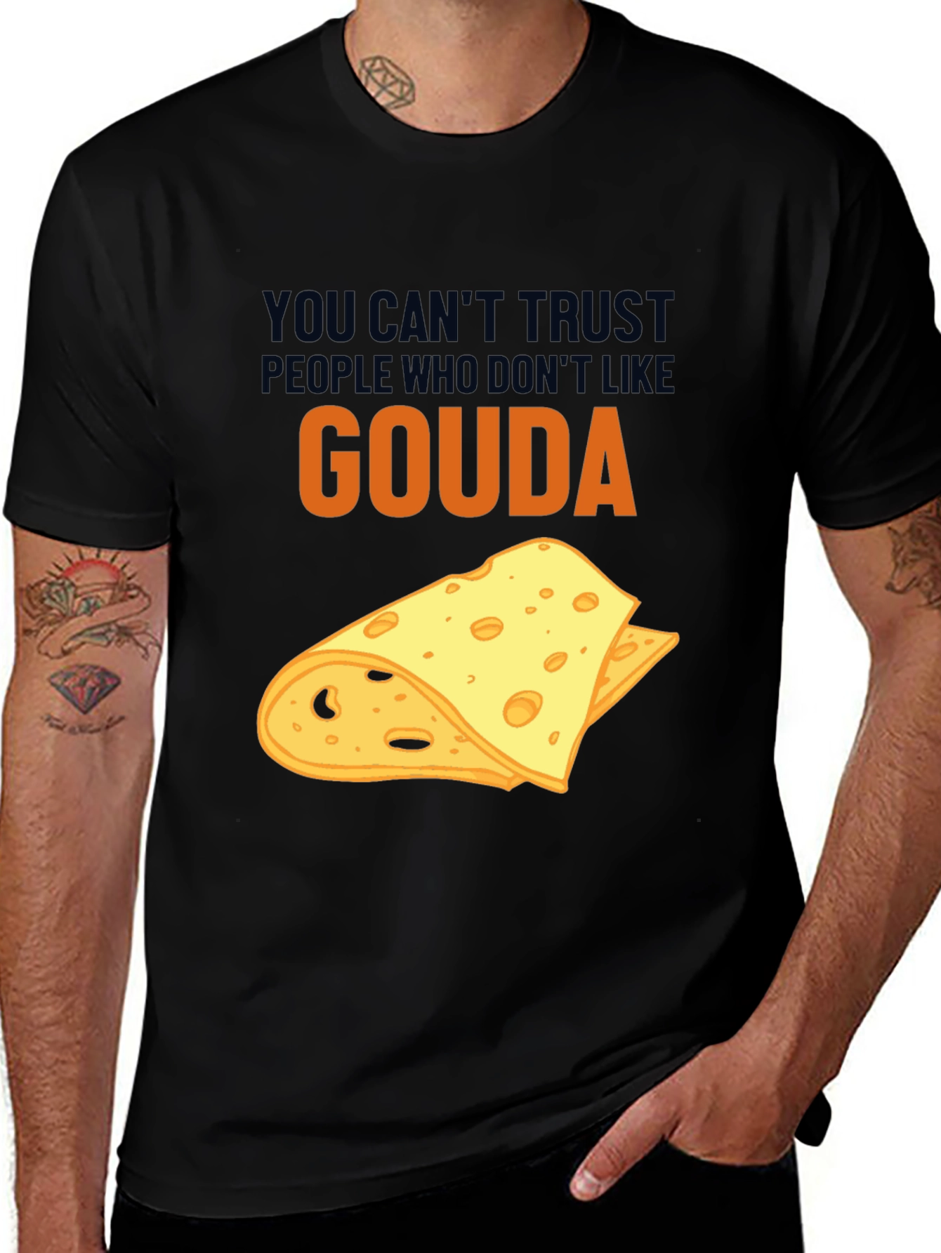 Variant 10 of Gouda Cheese Lover T-Shirt Funny Foodie Tee