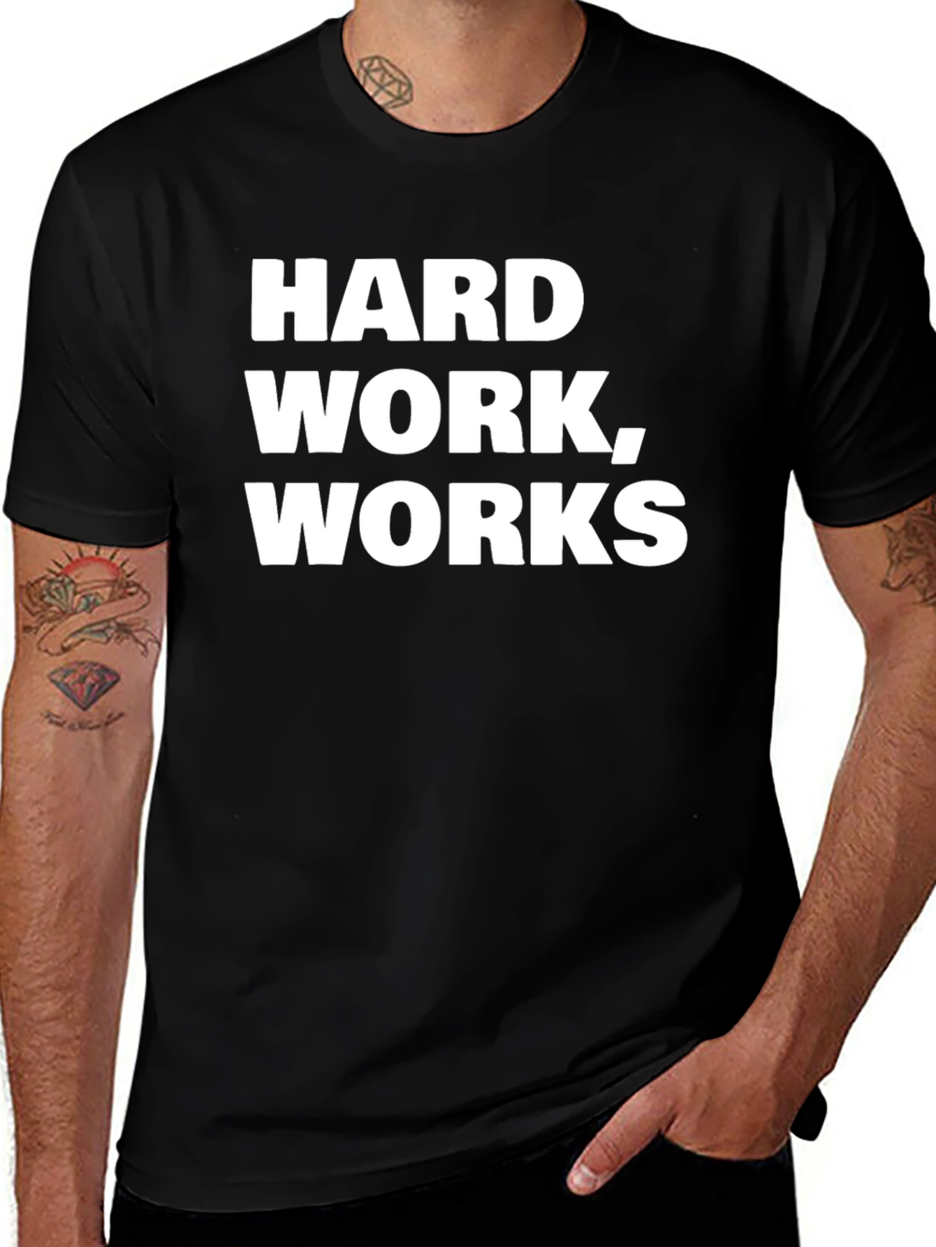 Variant 9 of Hard Work Works Black Graphic Tee