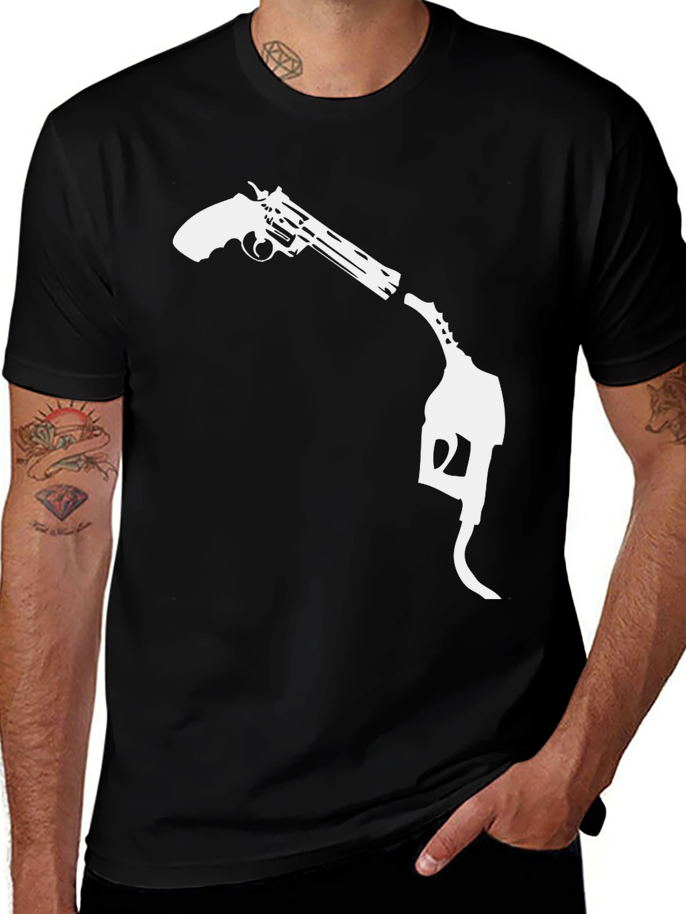 Variant 24 of Gun to Gas Pump Graphic T-Shirt - Black