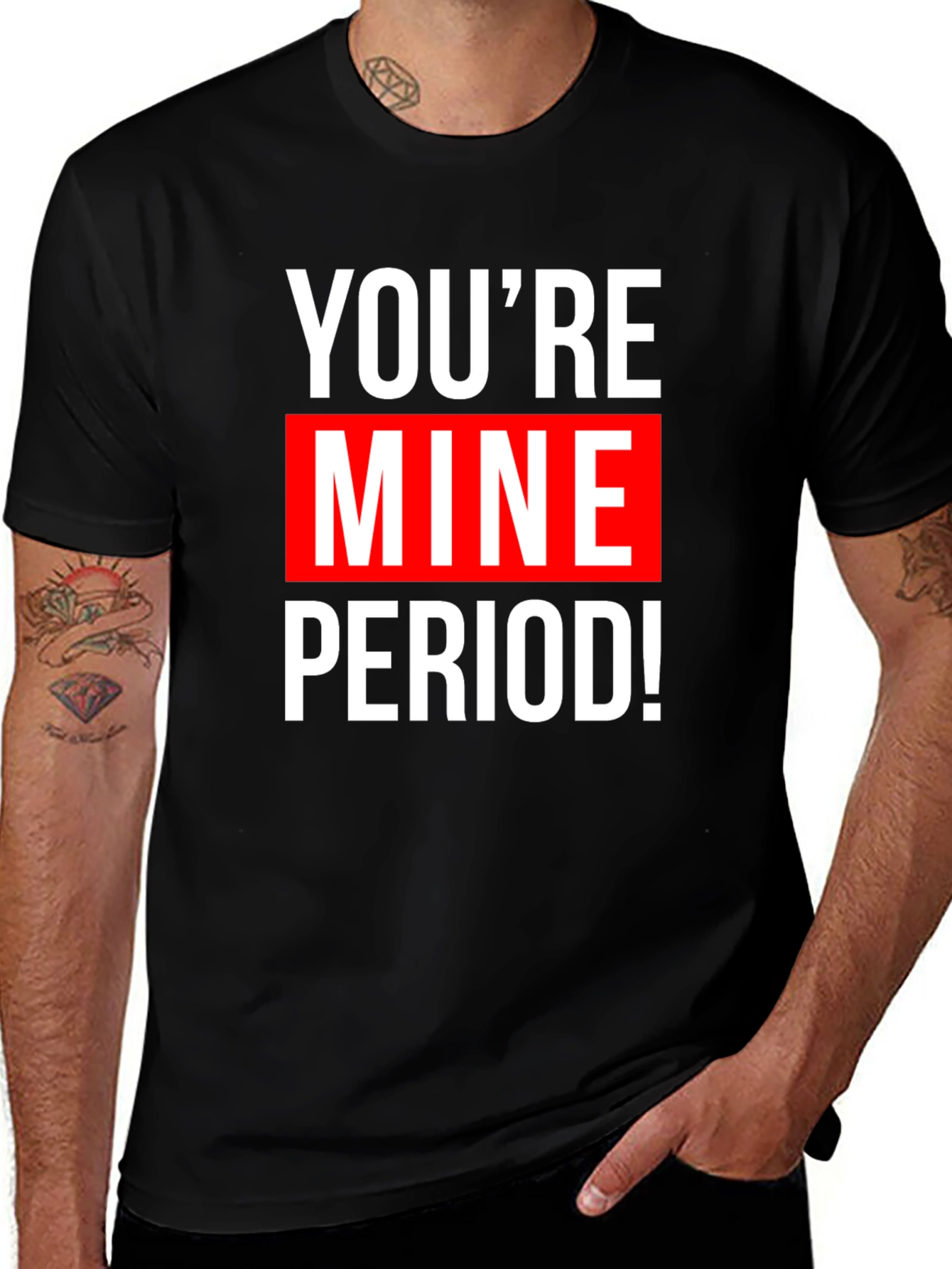 Variant 15 of You're Mine! Graphic Tee - Black Cotton T-Shirt