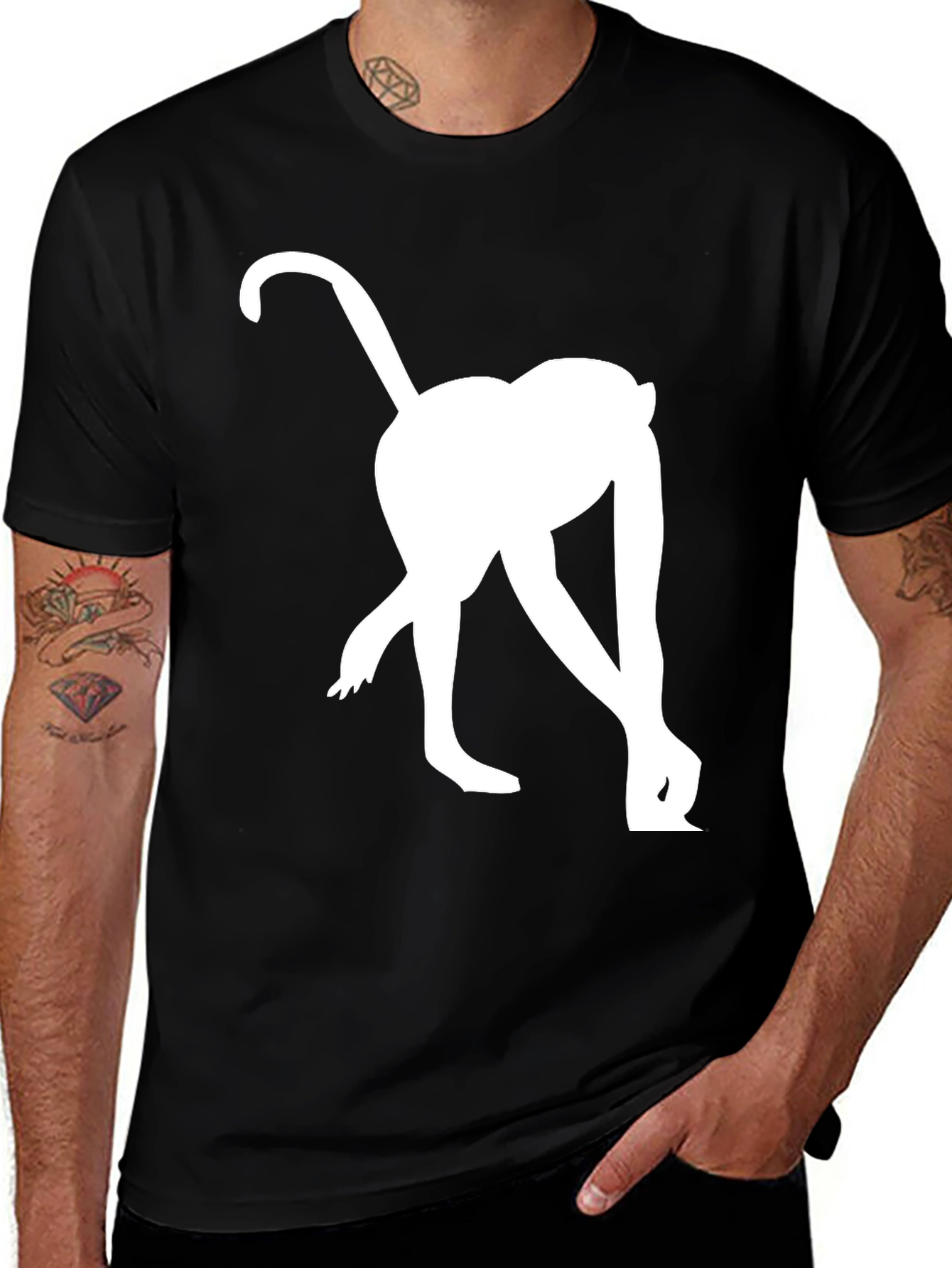 Variant 26 of Funny Monkey Silhouette Graphic T-Shirt