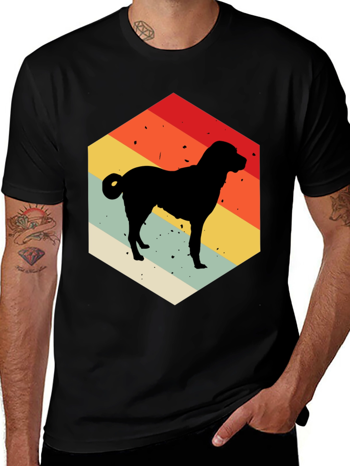 Variant 3 of Retro Dog Silhouette Tee - Classic Style