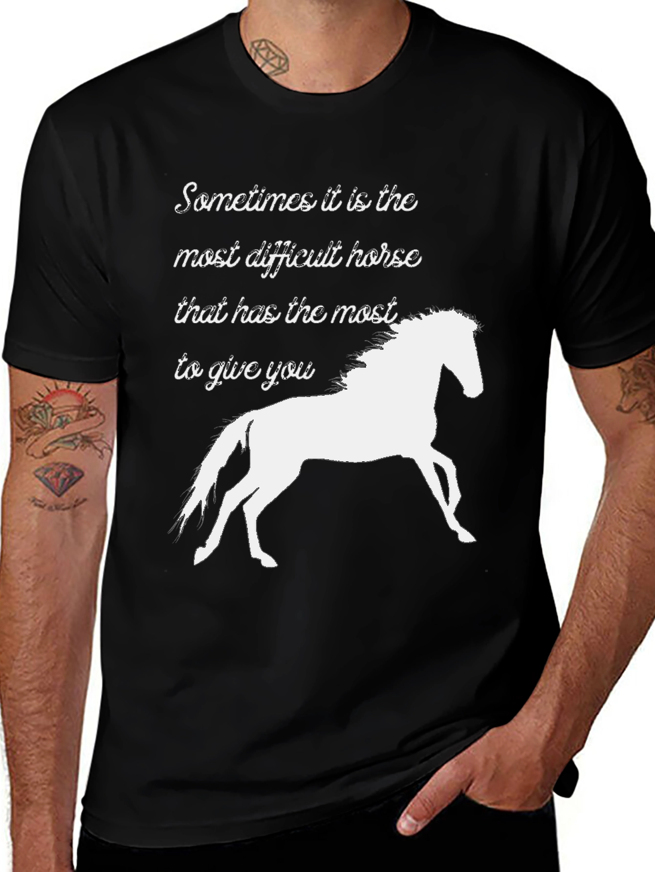 Variant 26 of Horse Lover T-Shirt - Inspirational Quote Black Tee