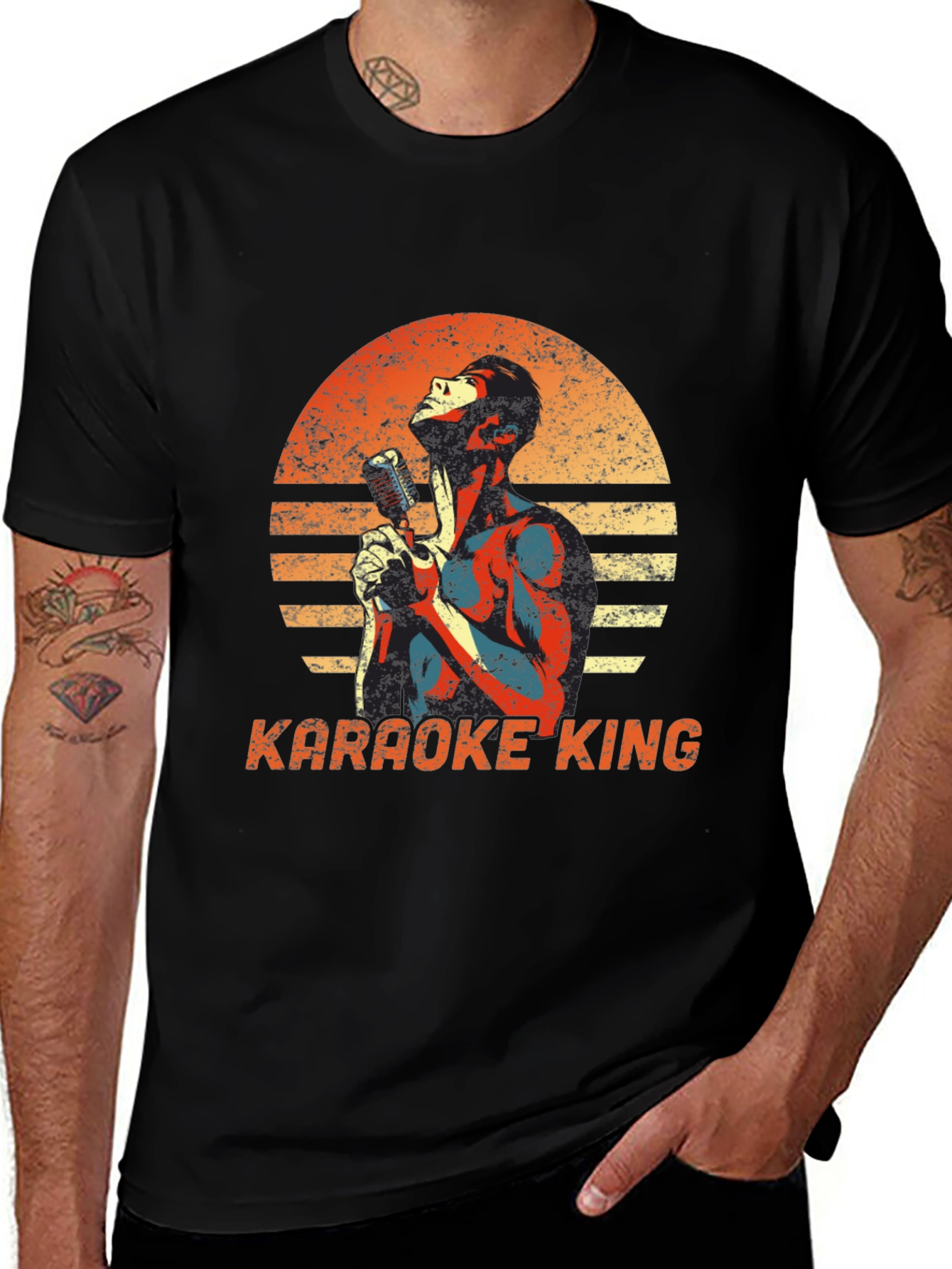 Variant 5 of Karaoke King Graphic T-Shirt - Retro Style