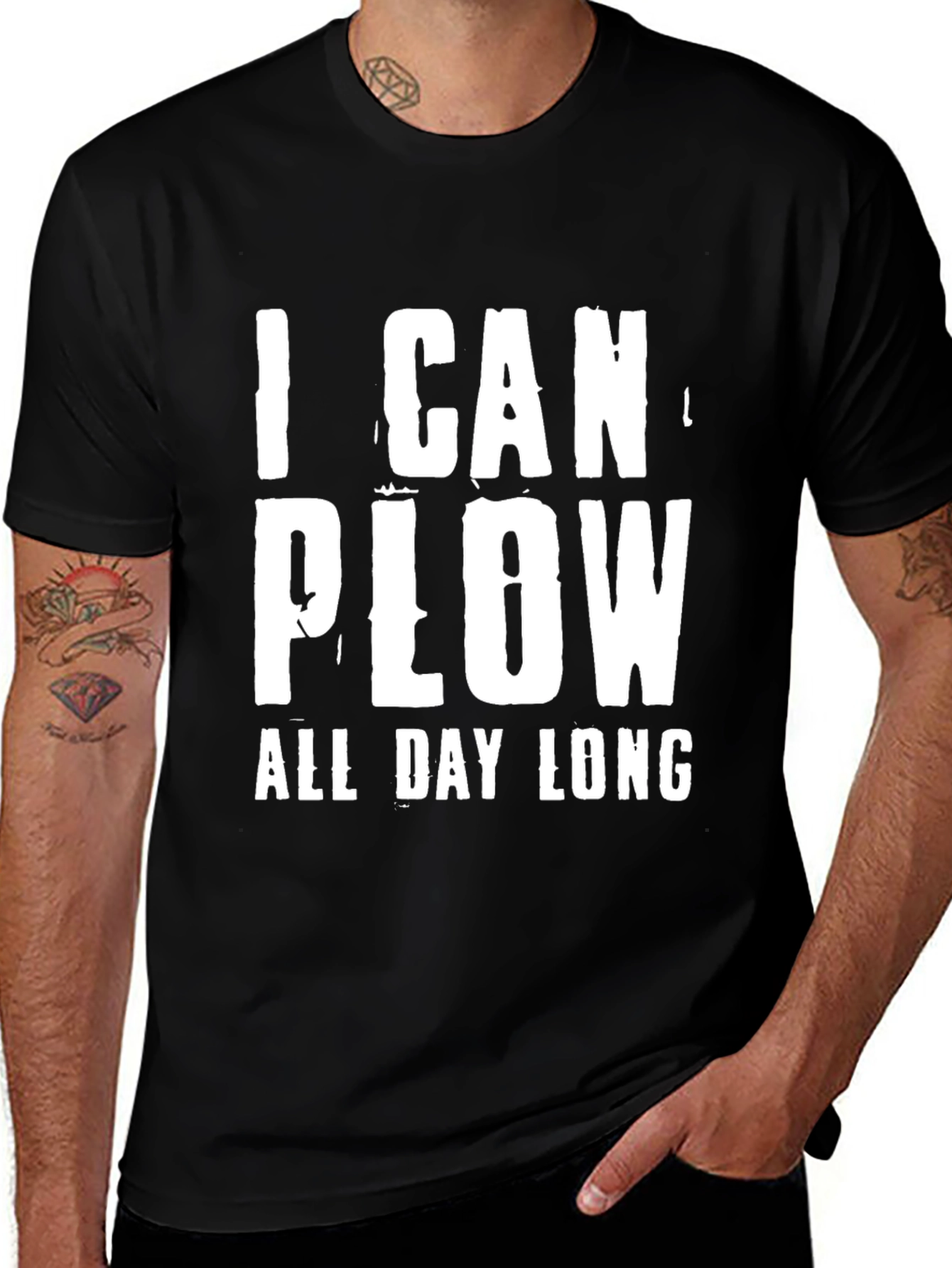 Variant 18 of I Can Plow All Day Long Black T-Shirt