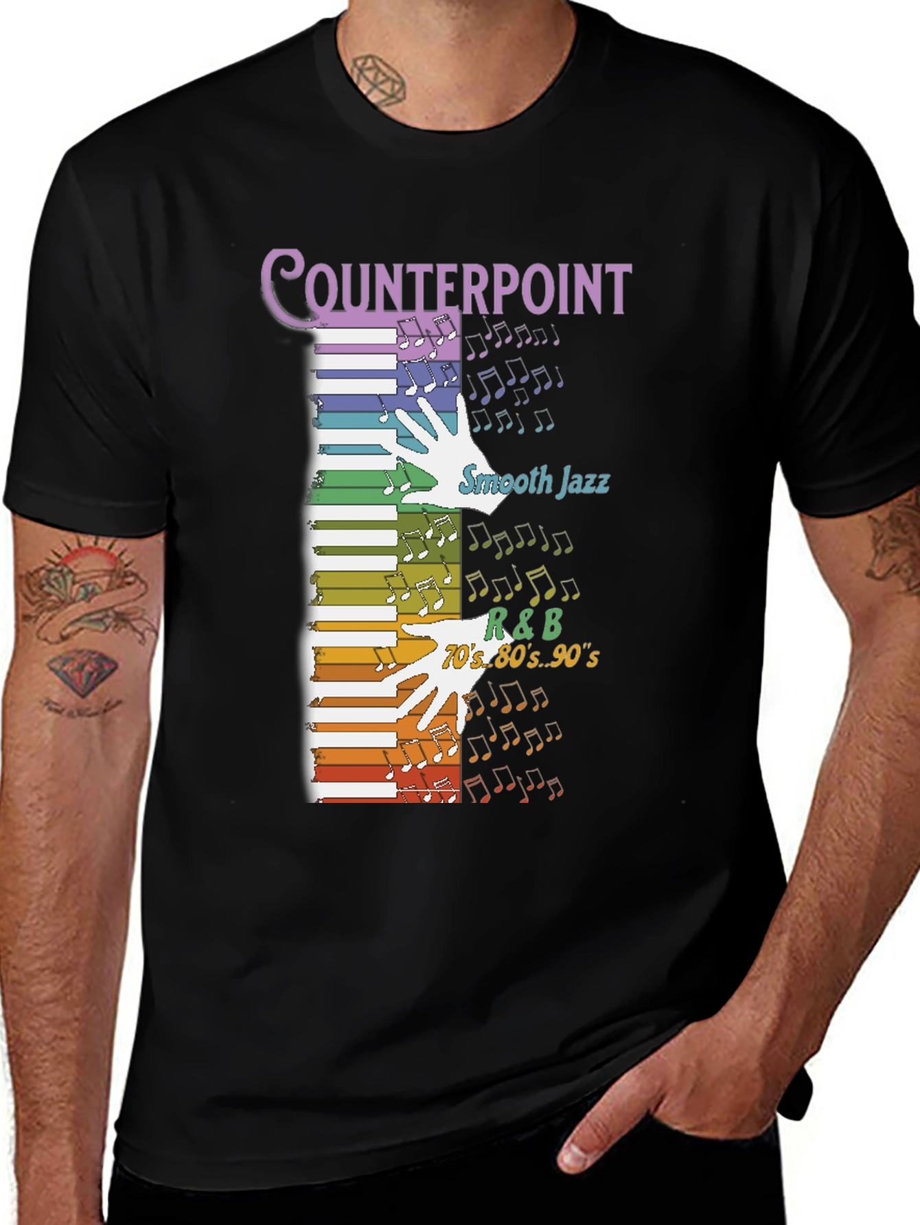 Variant 3 of Counterpoint Music Graphic Tee - Retro R&B Smooth Jazz