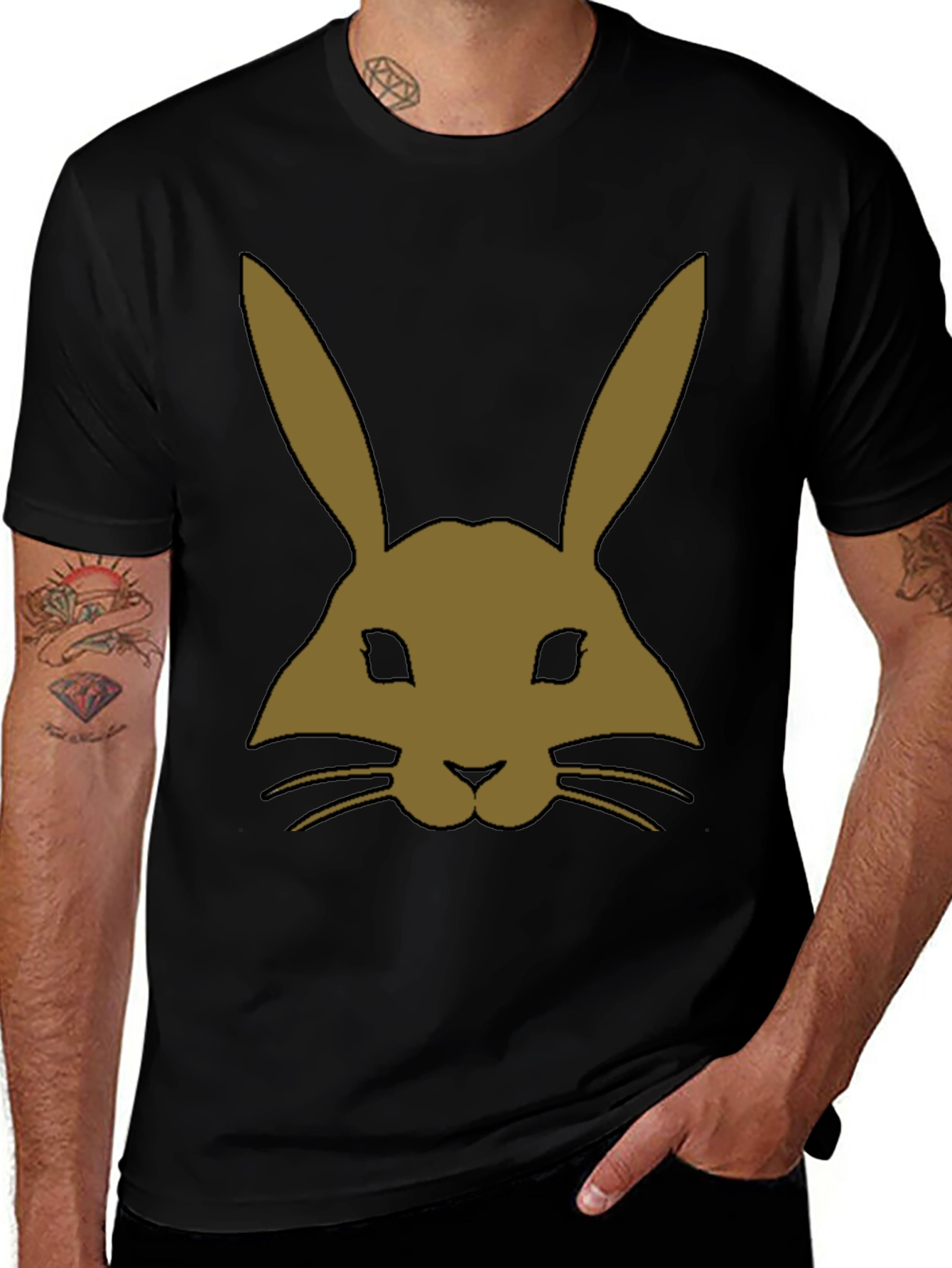 Variant 18 of Rabbit Graphic T-Shirt - Black Unisex Tee