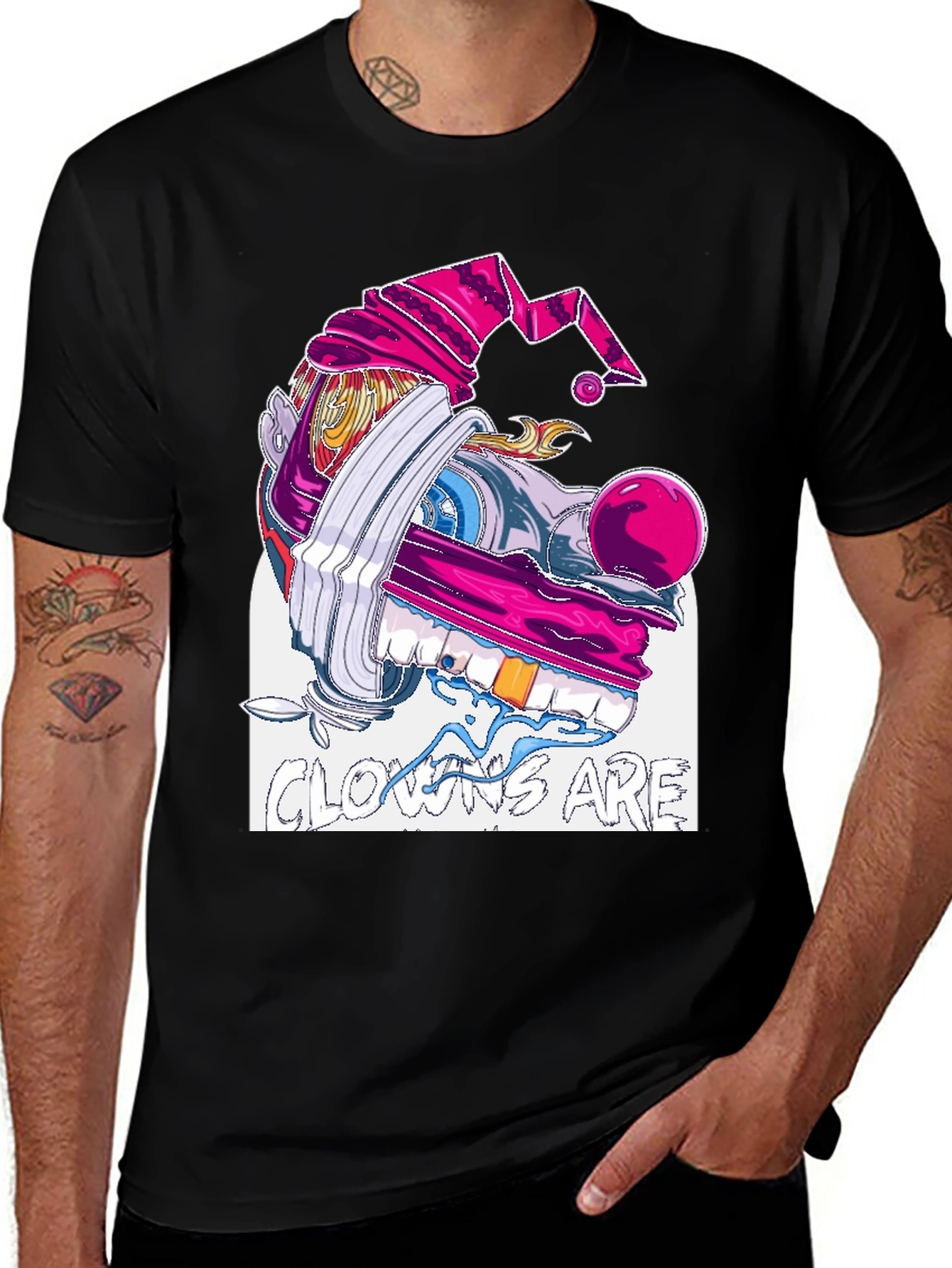 Variant 16 of Clown Are Cool Graphic Tee - Dark Humor Style