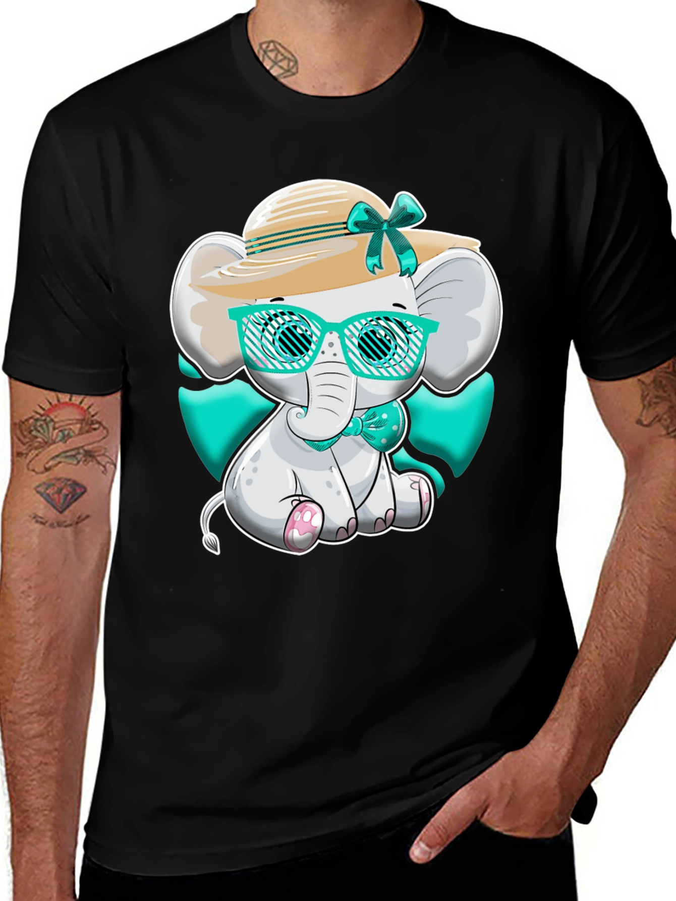 Variant 10 of Cute Elephant T-Shirt - Cartoon Animal Design
