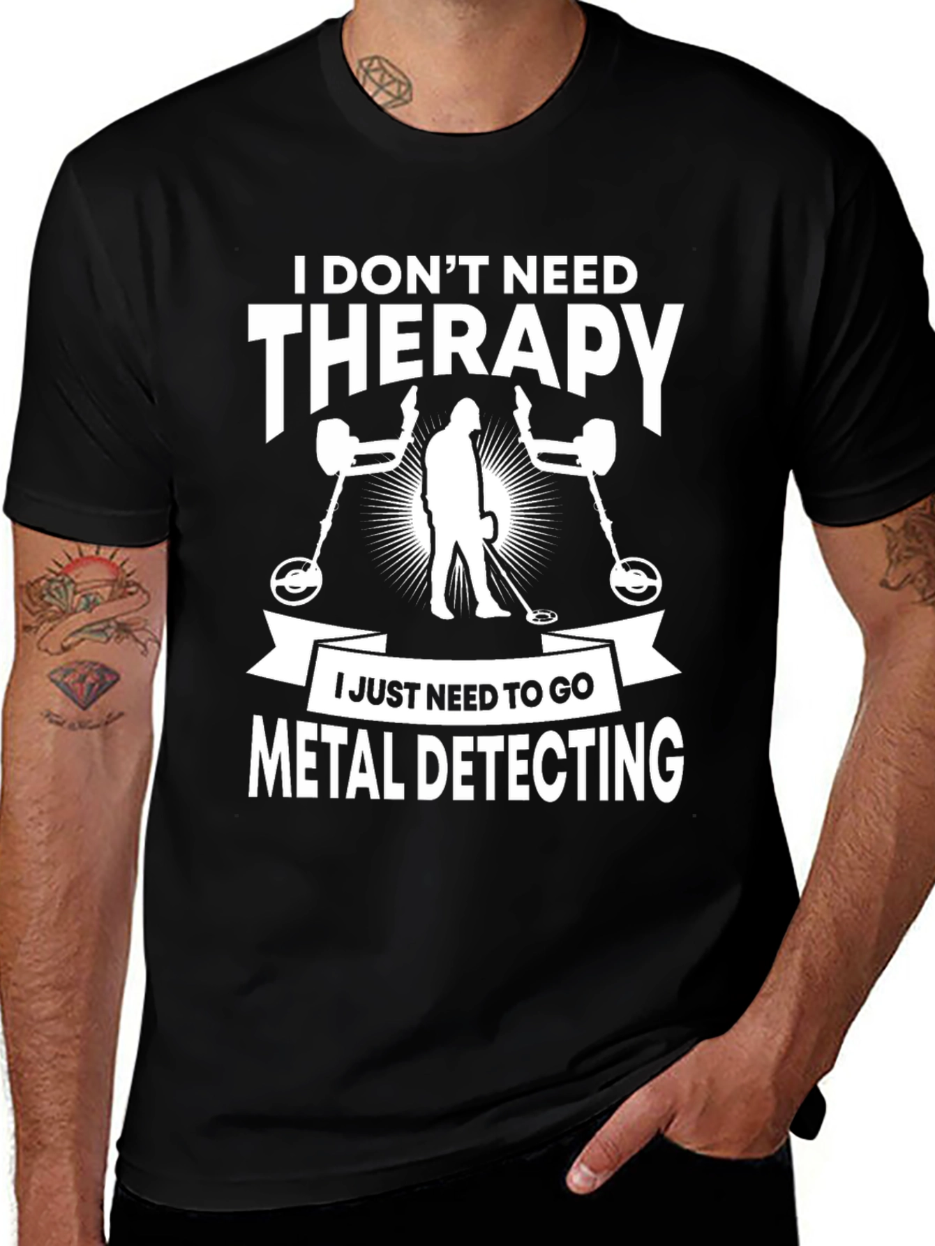 Variant 3 of Metal Detecting Therapy Tee - Black