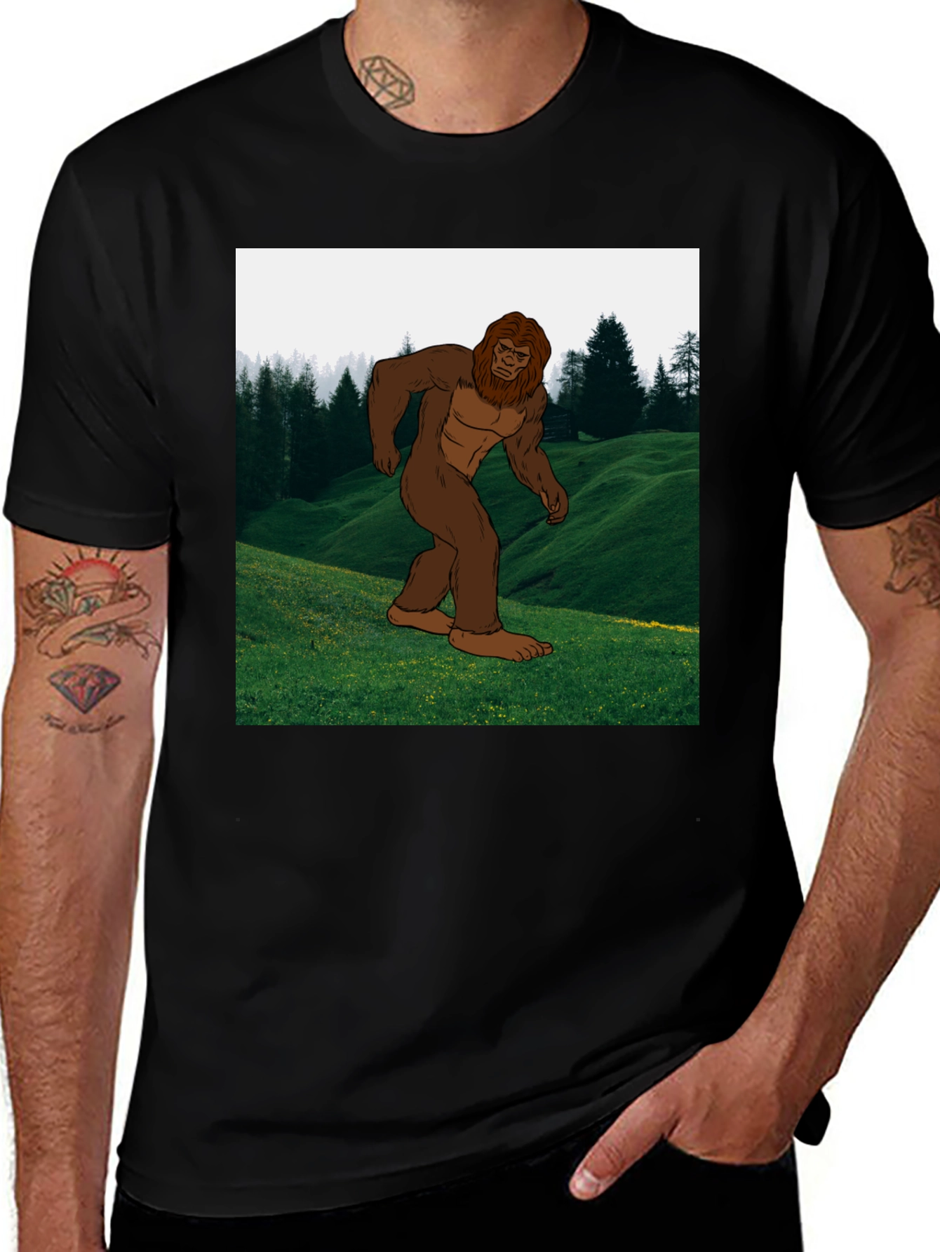 Variant 28 of Sasquatch T-Shirt - Bigfoot in the Forest