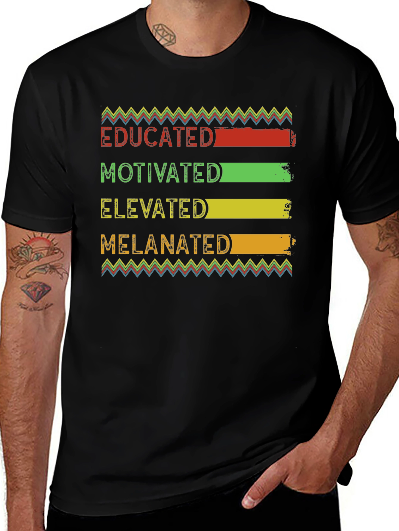 Educated Motivated Elevated Melanated Black Pride T-Shirt