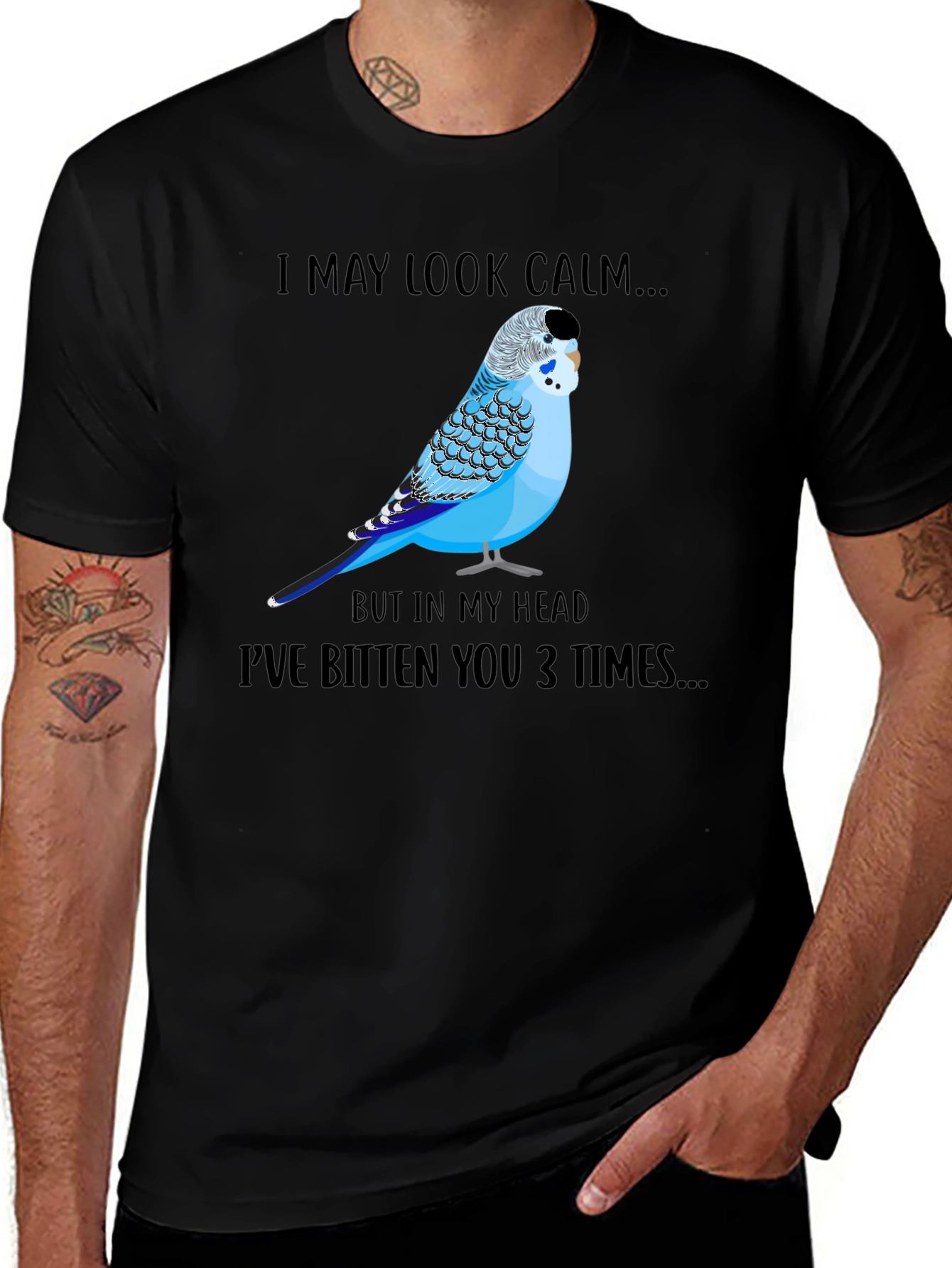 Variant 5 of Calm Budgie Bird Graphic T-Shirt