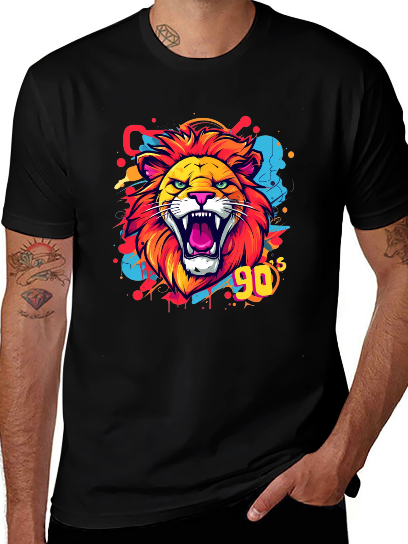 Variant 23 of Roaring 90s Lion Graphic Tee