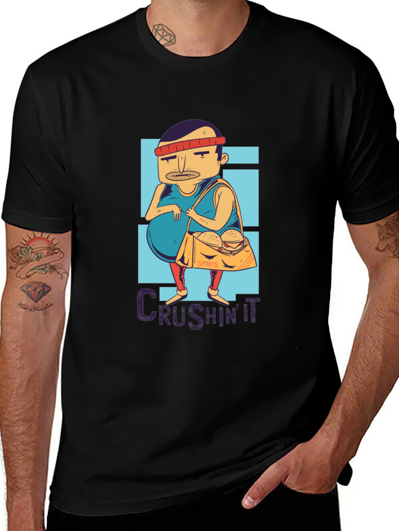 Variant 14 of Crushin' It Graphic Tee - Funny Workout Shirt