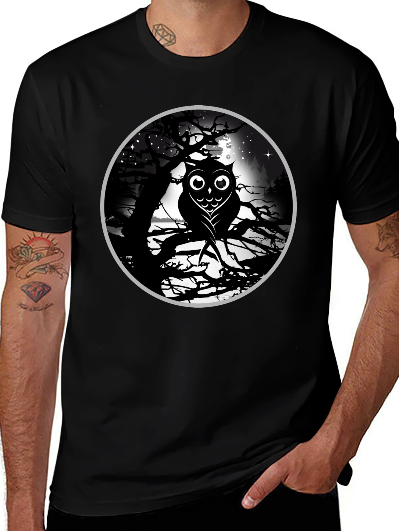 Variant 21 of Owl Moon Graphic T-Shirt