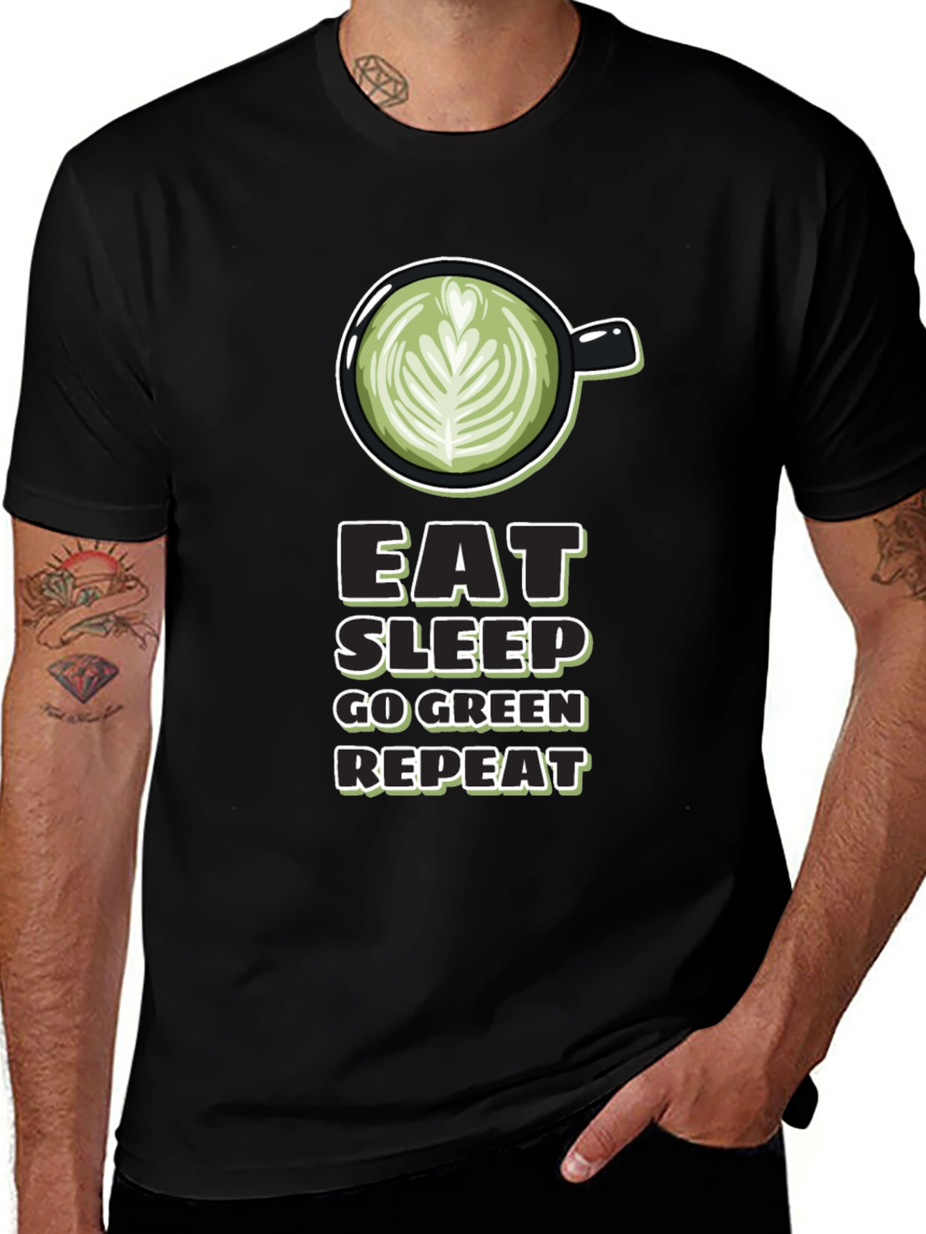 Variant 24 of Eat Sleep Go Green Repeat T-Shirt