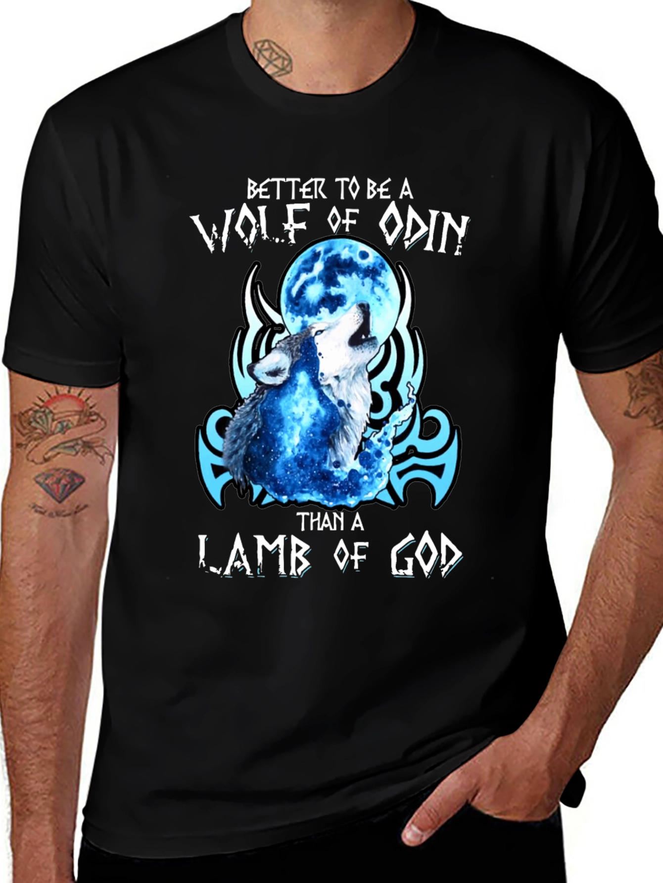 Variant 8 of Wolf of Odin Graphic Tee - Black