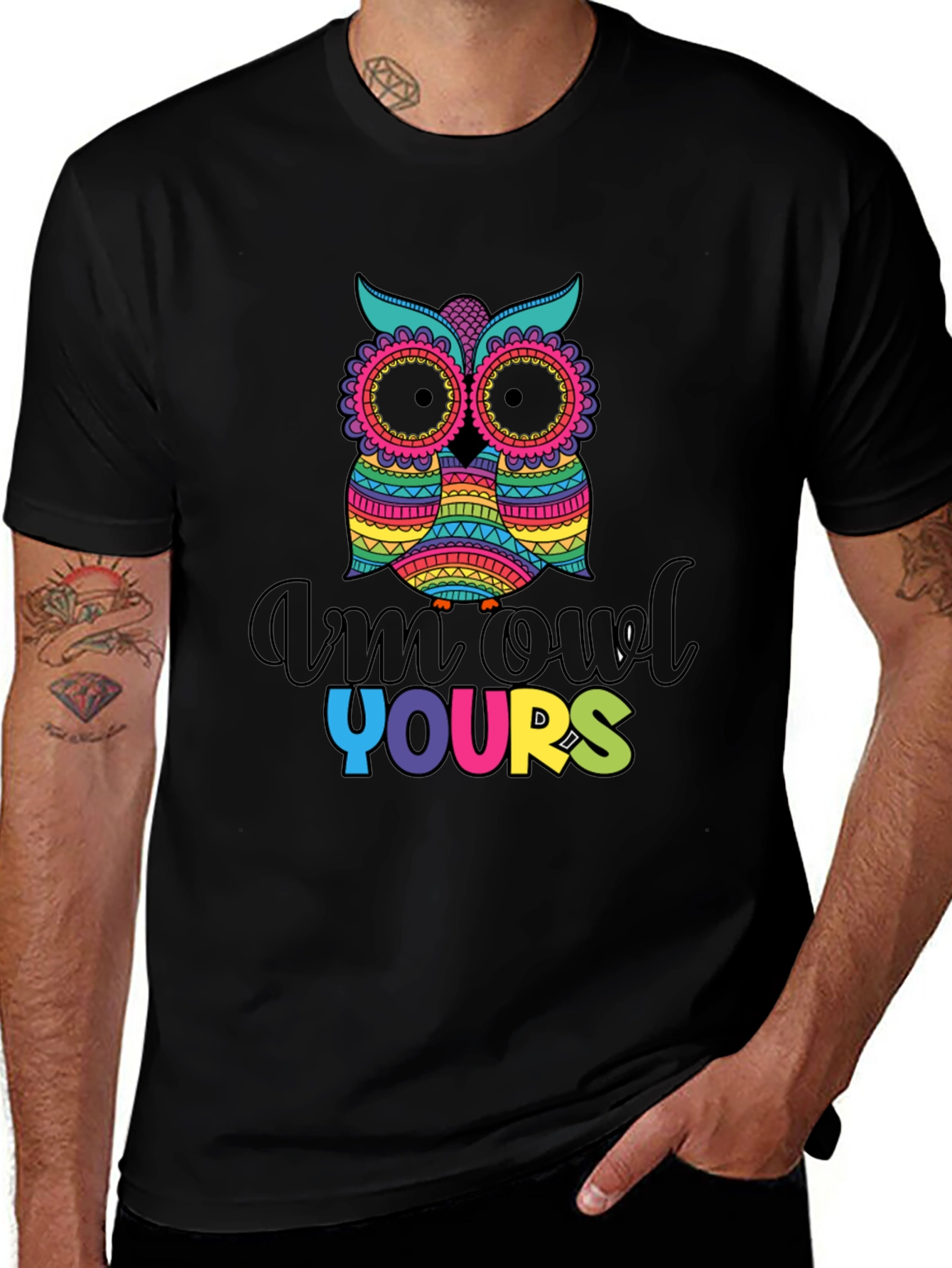 Variant 6 of Am Owl Yours T-Shirt - Quirky Colorful Design