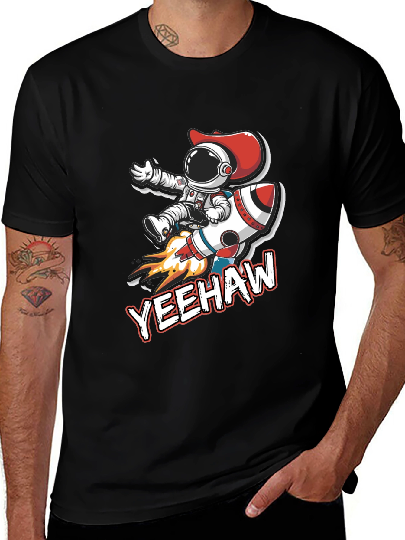 Variant 18 of Yeehaw Astronaut T-Shirt: Space Cowboy Design