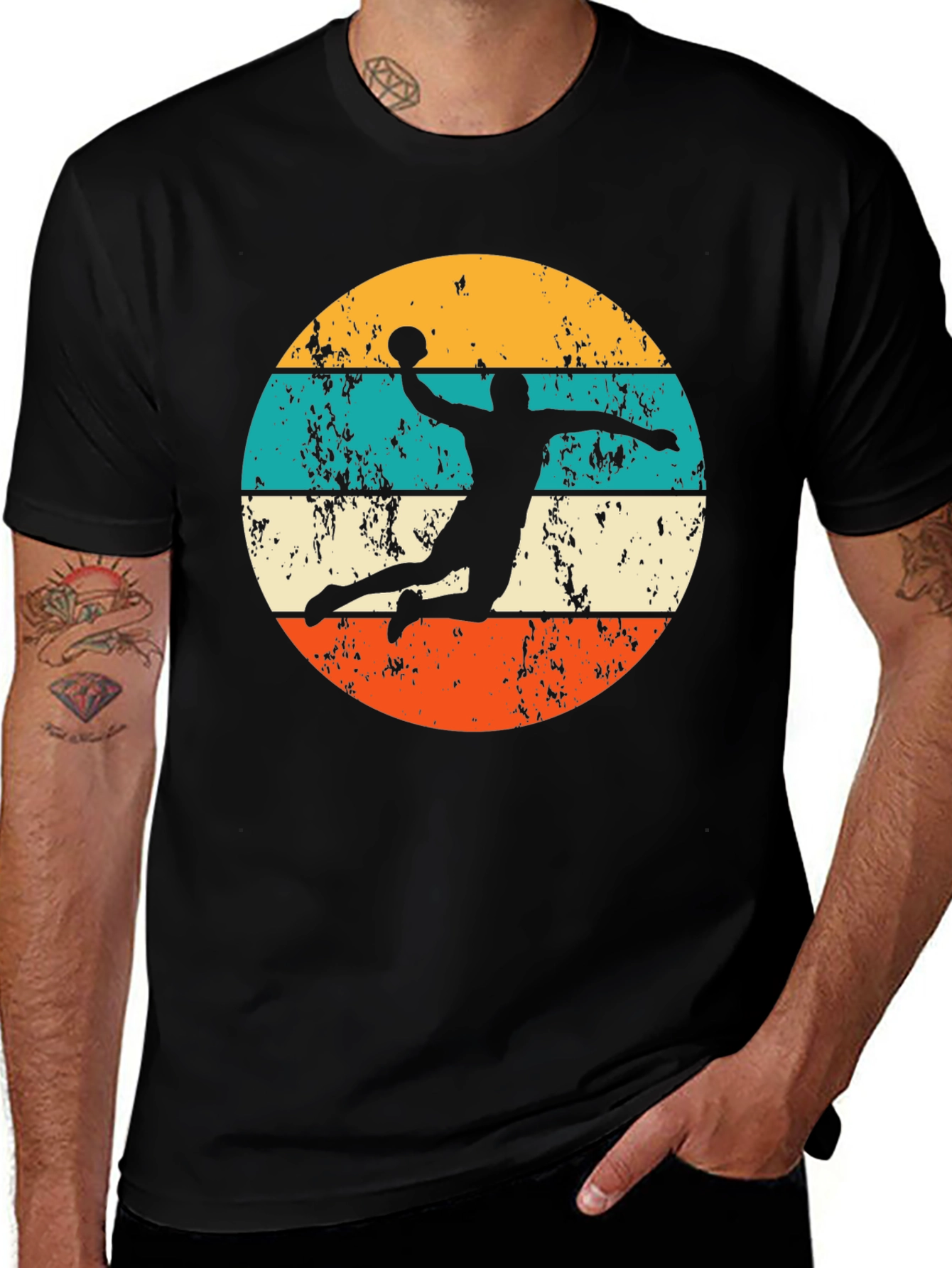 Variant 19 of Retro Handball Player Graphic T-Shirt