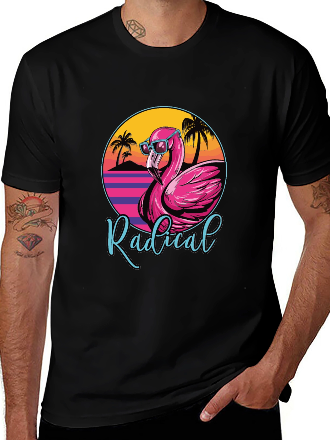 Variant 30 of Radical Flamingo Graphic Tee - Summer Vibes!