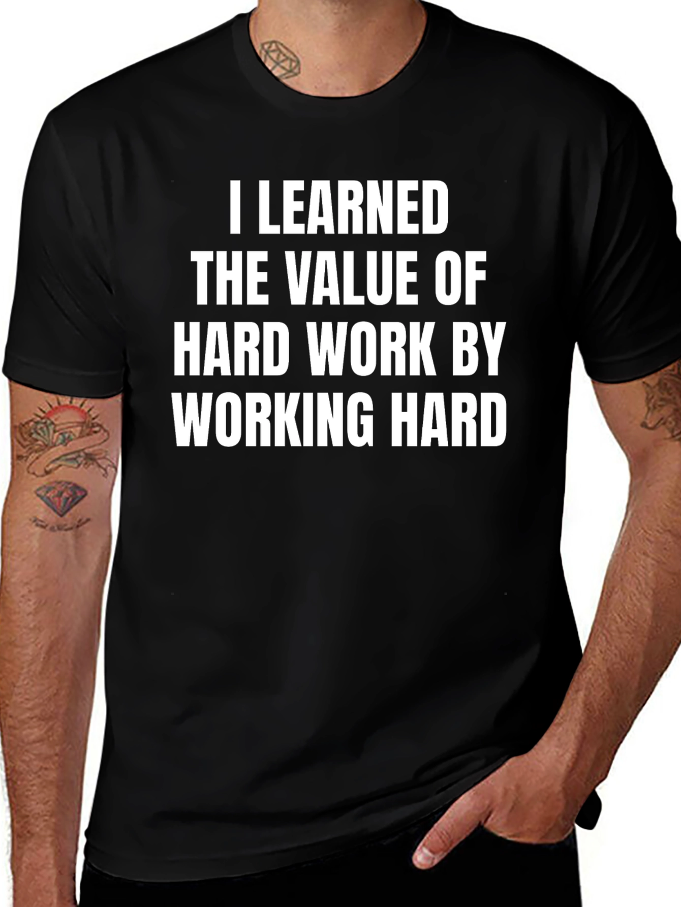 Variant 3 of Hard Work Value Black T-Shirt