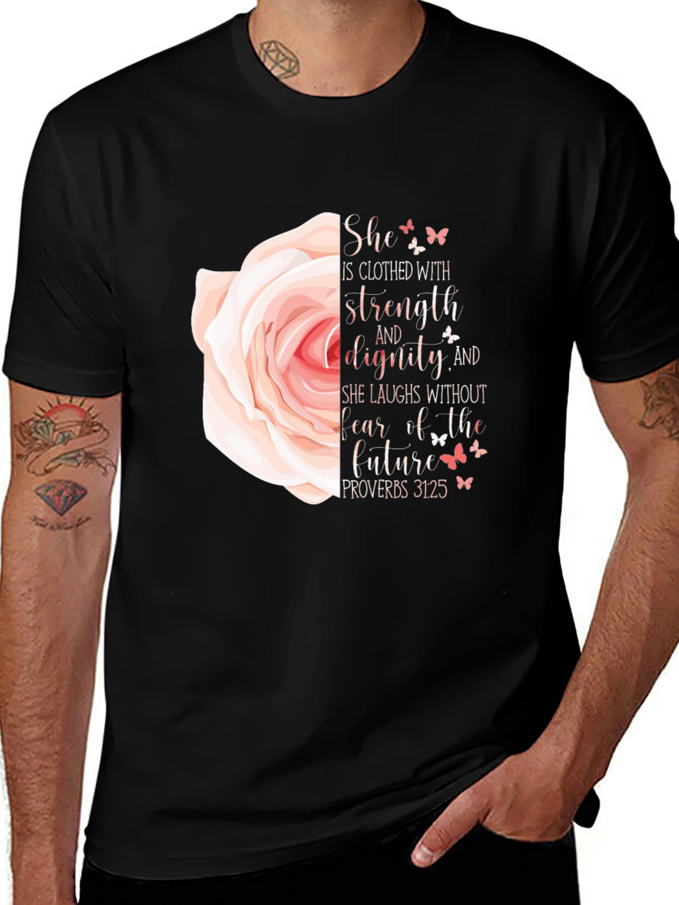 Variant 8 of Women's Proverbs 31:25 T-Shirt
