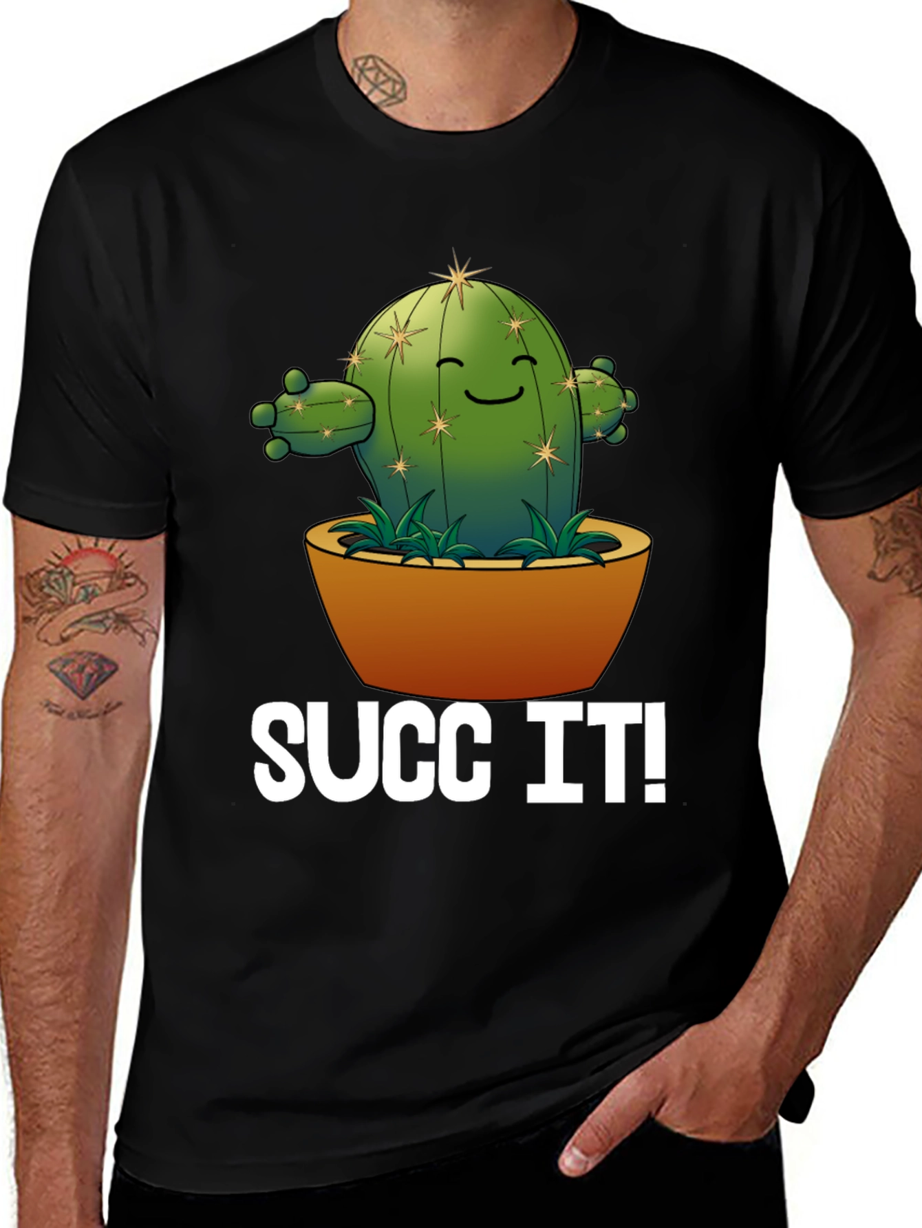 Variant 3 of Funny Succ It! Cactus Graphic T-Shirt