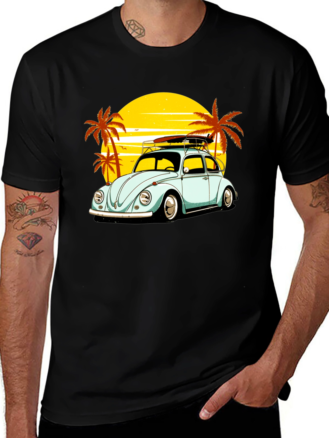 Retro VW Beetle T-Shirt: Beach Vibes, Classic Cool