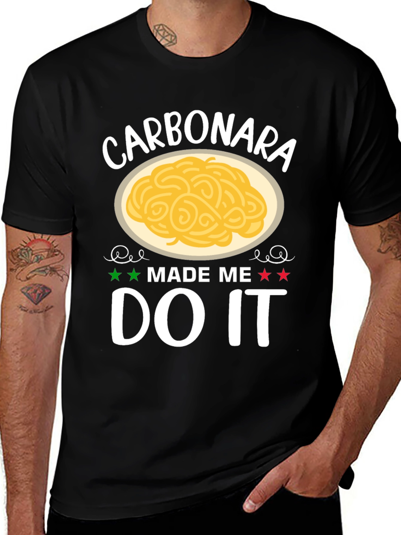 Variant 22 of Carbonara Made Me Do It T-Shirt