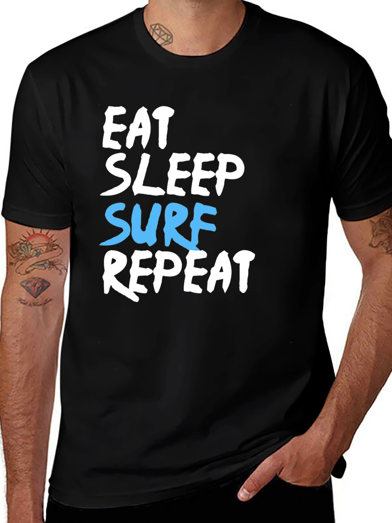 Variant 29 of Eat Sleep Surf Repeat Graphic T-Shirt