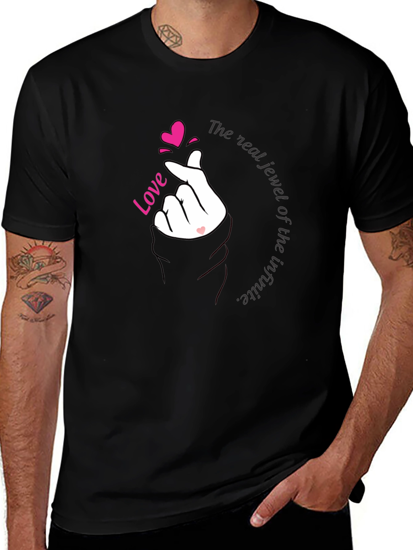 Variant 3 of Love Hand Gesture T-Shirt - Romantic Trendy Tee
