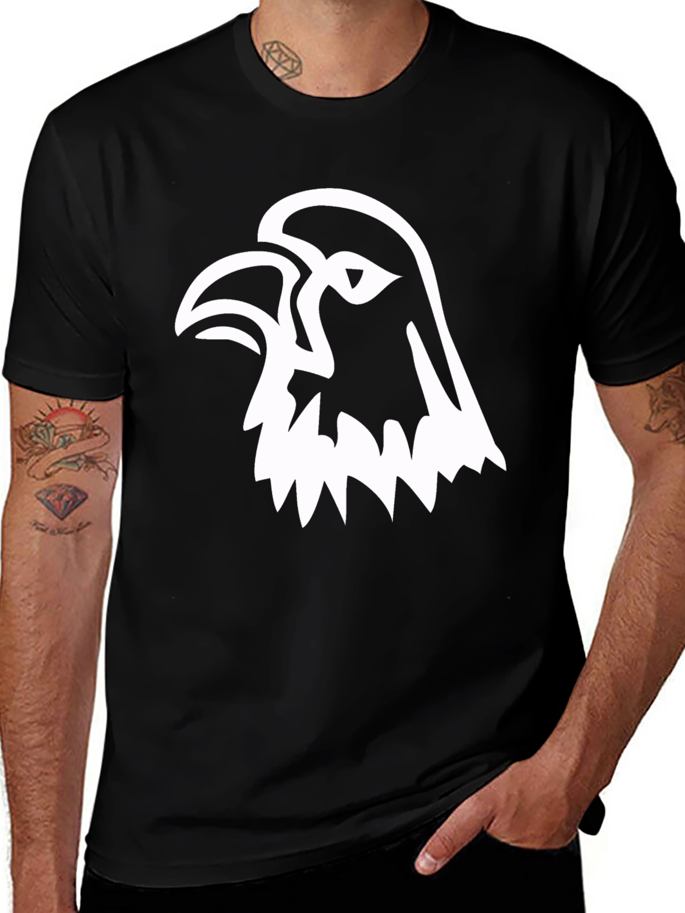 Variant 19 of Black T-Shirt with Eagle Graphic