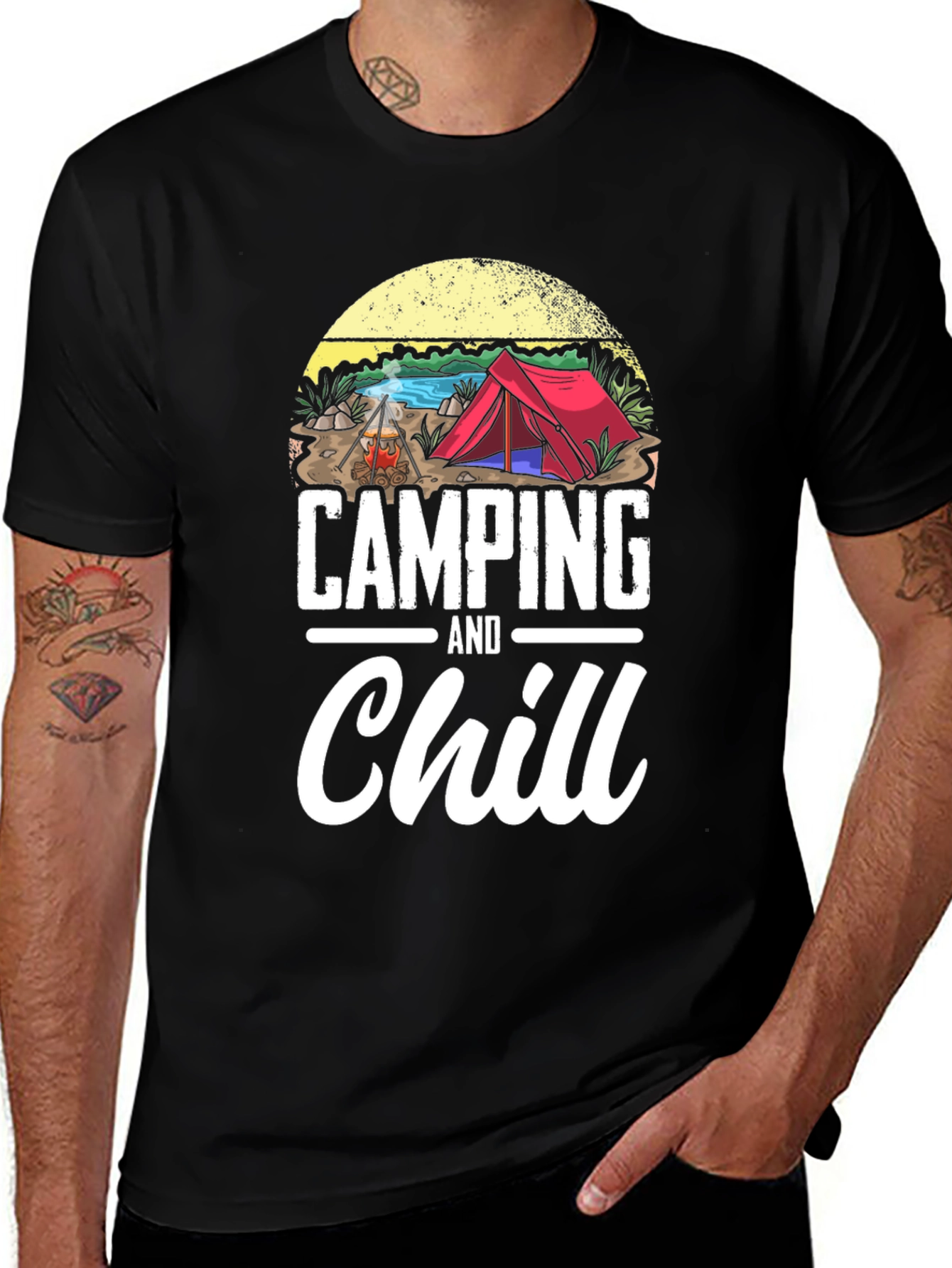 Variant 30 of Camping and Chill Graphic Tee