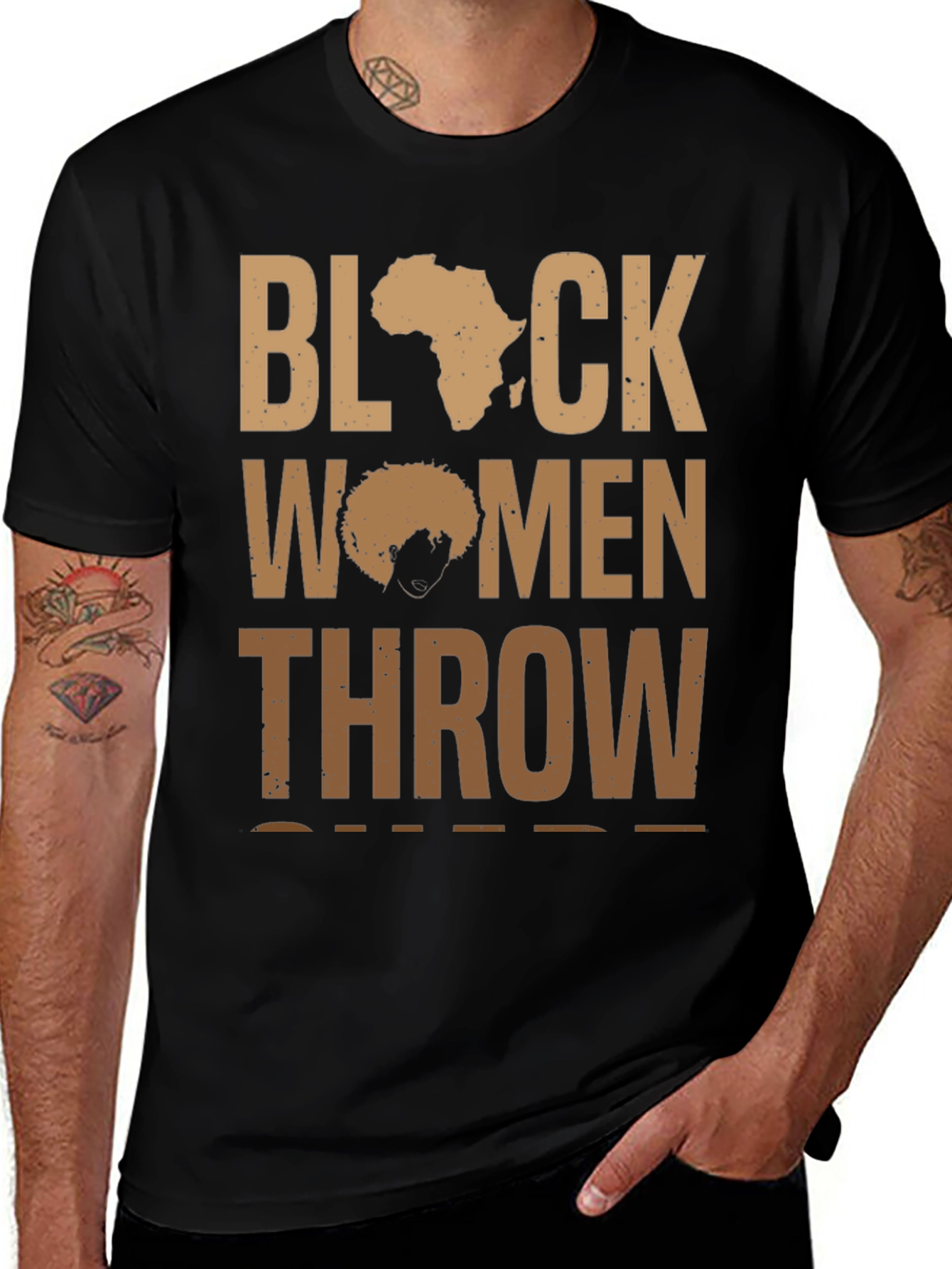 Variant 29 of Black Women Throw Shirt - Afro Pride Tee