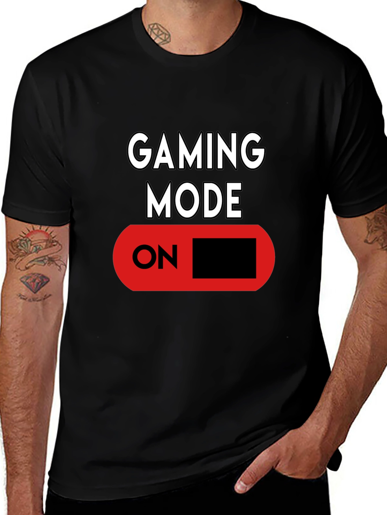 Variant 12 of Gaming Mode ON Black Graphic Tee