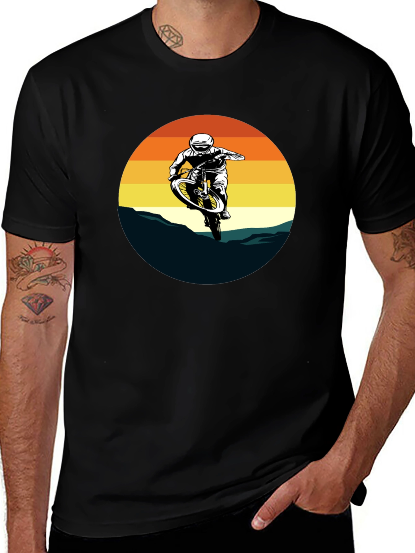 Variant 15 of Mountain Biker Graphic Tee - Sunset Ride