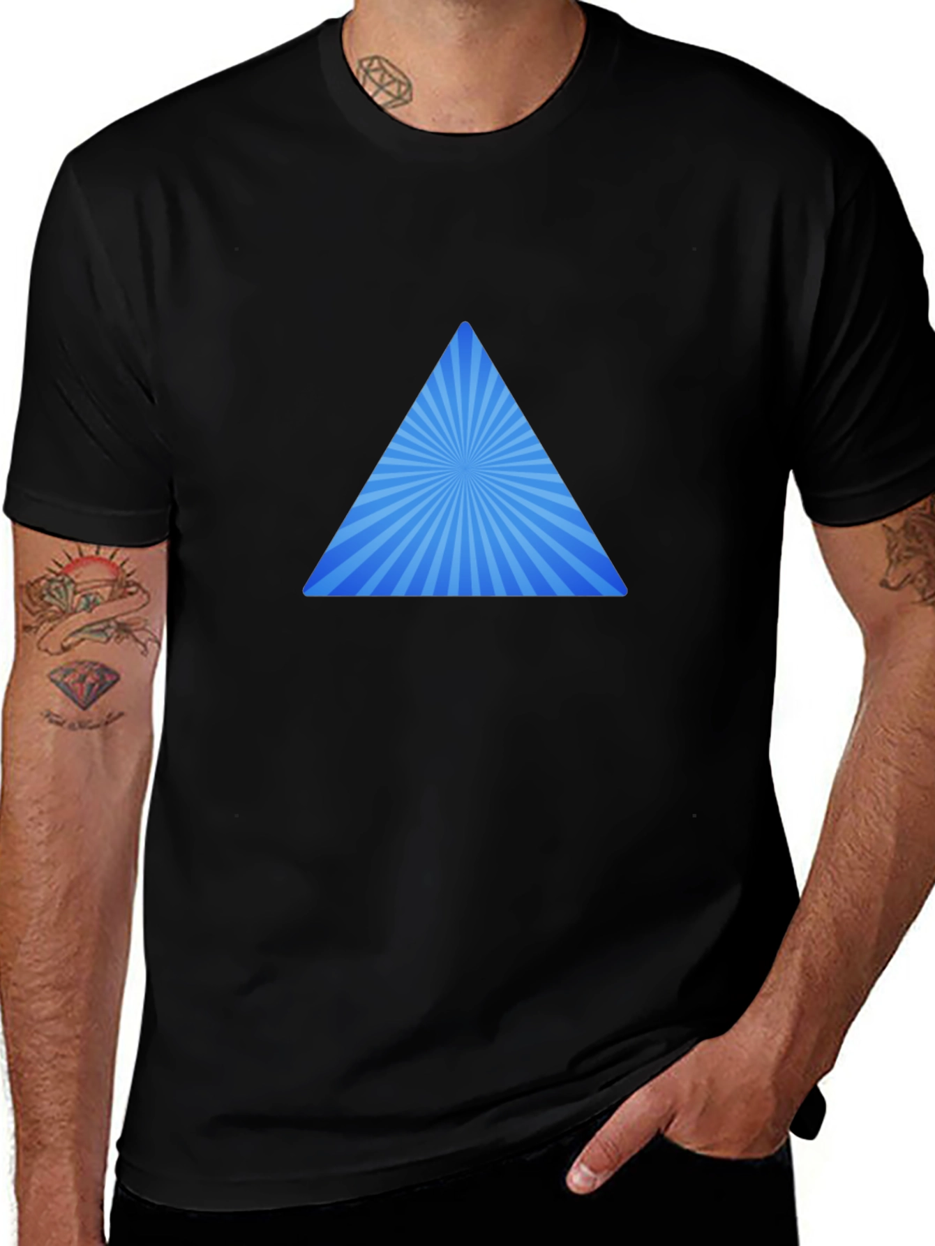 Variant 30 of Triangle Burst Graphic Tee - Stylish Casual Wear