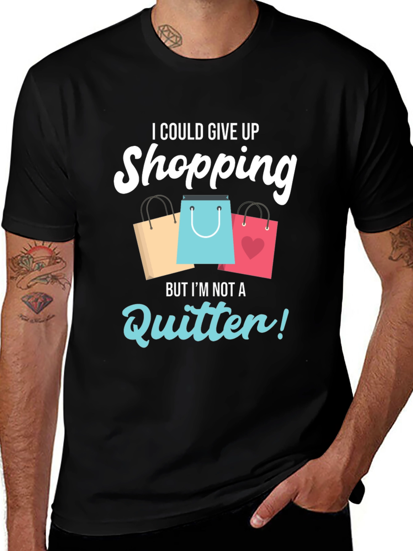 Variant 28 of Funny Shopping Addict T-Shirt - I Could Give Up Shopping