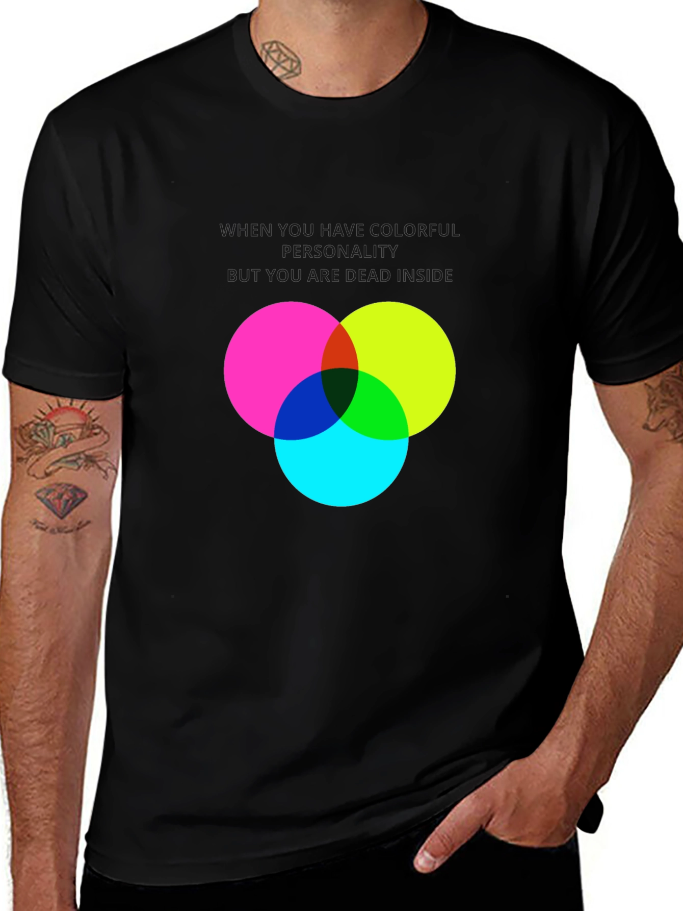 Variant 27 of Colorful Overlap T-Shirt | Soft Cotton Graphic Tee