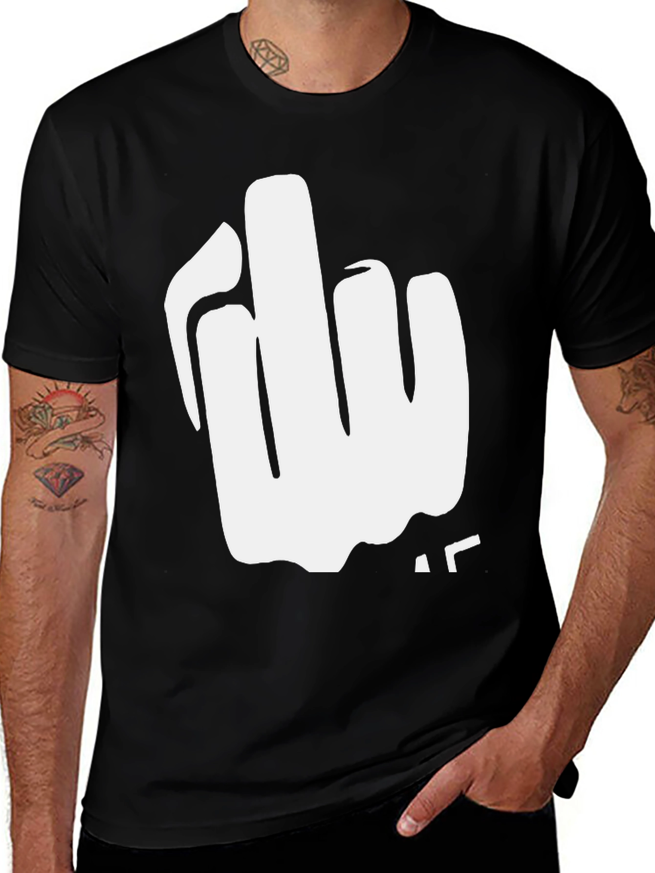 Variant 18 of Bold Graphic Tee: Middle Finger Statement Shirt