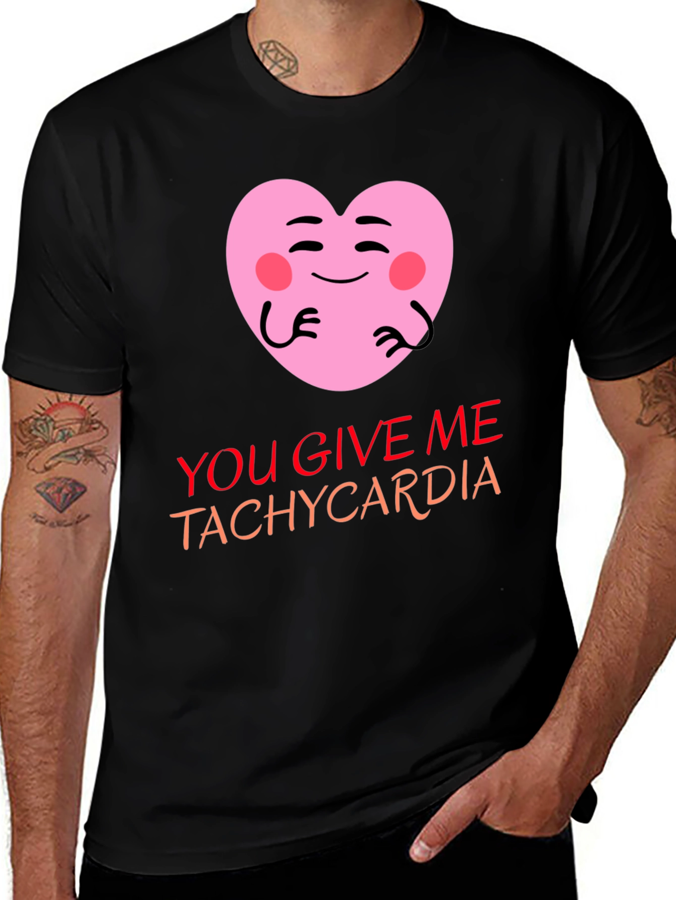 Tachycardia Heart Graphic Tee - Black