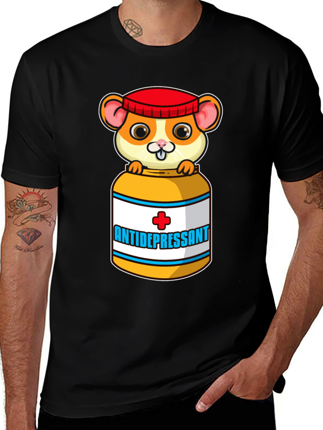 Variant 19 of Antidepressant Hamster Graphic T-Shirt