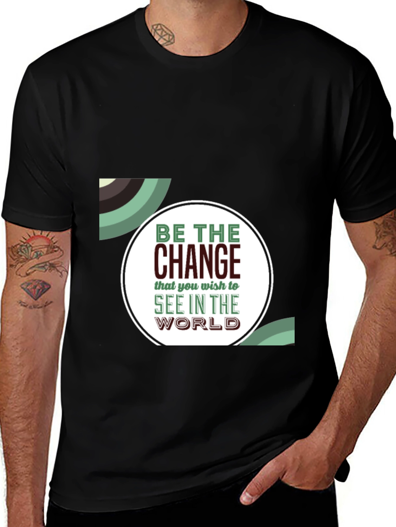Variant 21 of Be the Change Graphic T-Shirt - Stylish Motivational Tee