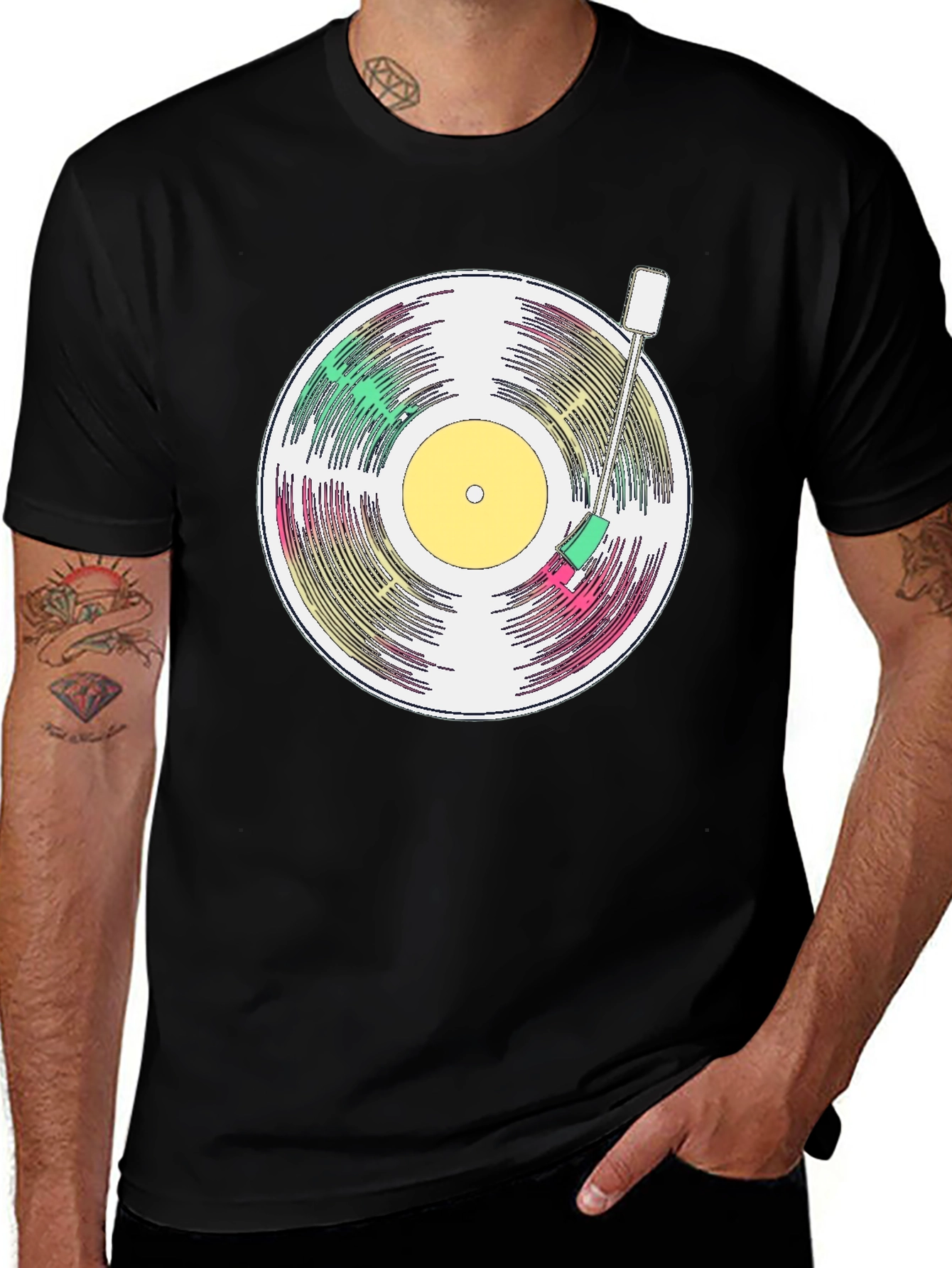Variant 15 of Retro Vinyl Record T-Shirt - Black