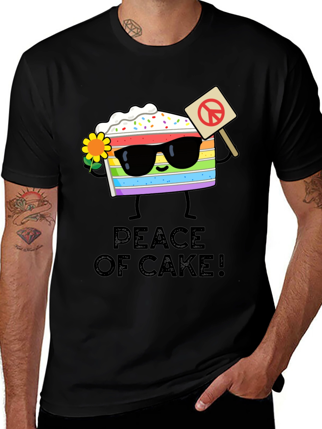 Variant 26 of Peace of Cake Graphic T-Shirt - Unisex Cotton Tee